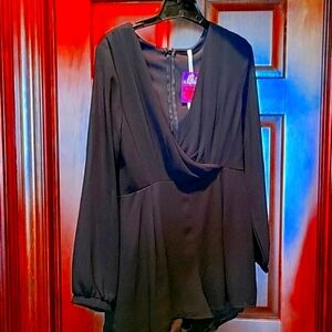 My Story, black chiffon  romper, Sexy Sophistication M